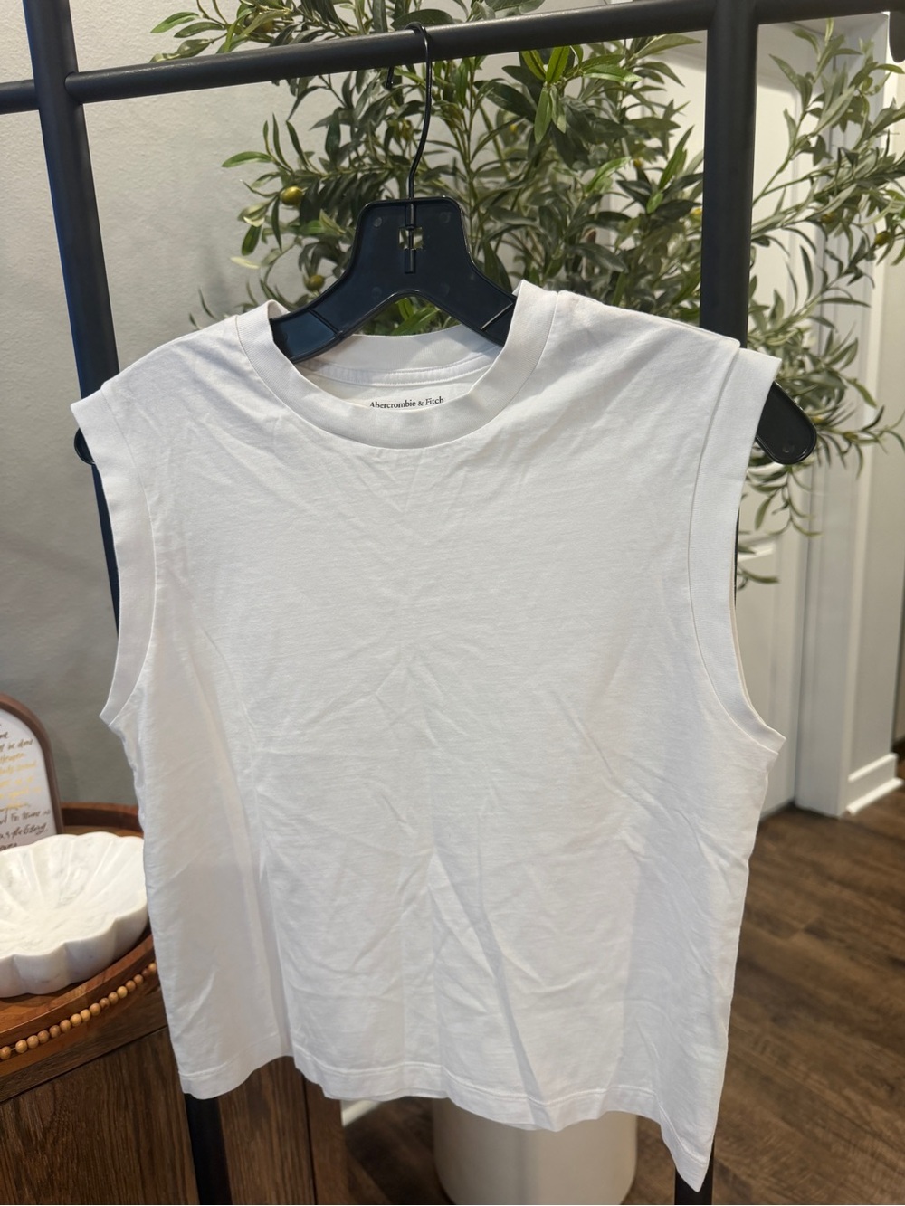 Abercrombie & Fitch White Crewneck Tee - A&F Essentials